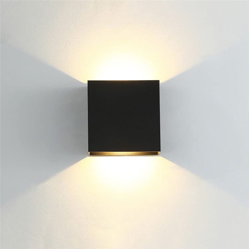 CYUaoao 1 Pièce Applique Murale LED Moderne en Aluminuim AC86V-265V Applique Murale Carrée Noire 10 x 10 x 5 cm Imperméable Conv