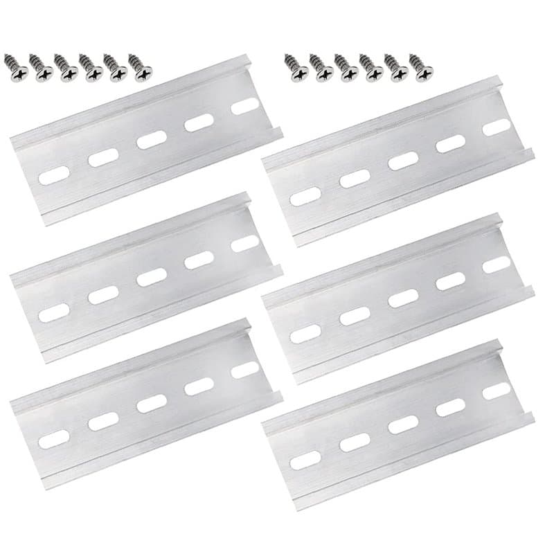 CYUaoao 6 Pièces Rails DIN Montage 35 x 100 MM Rail DIN Aluminium U-Groove en Couleur d’Argent pour Installation de Disjoncteur