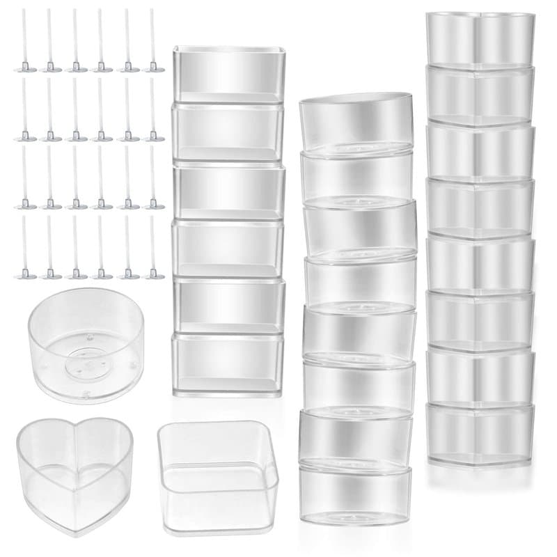 30 Pièces Bougeoirs pour Bougies Chauffe Plat, 100 Pièces Mèches Bougies, Porte Bougies pour Bougies Chauffe-plat, Pots de Fonte