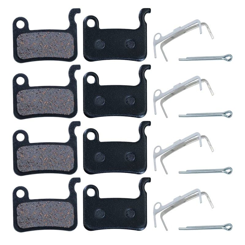 Selyse Lot de 4 paires de plaquettes de frein à disque de vélo en résine semi-métallique pour VTT, freins à disque et ressort po