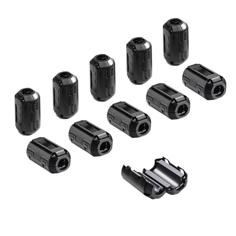 Aiqeer 10 Pièces Ferrite Anneau Noyau, Anneau Ferrite à Clipser, EMI RFI Bruit Suppresseur Câble Clip, Filtre Haute Fréquence An