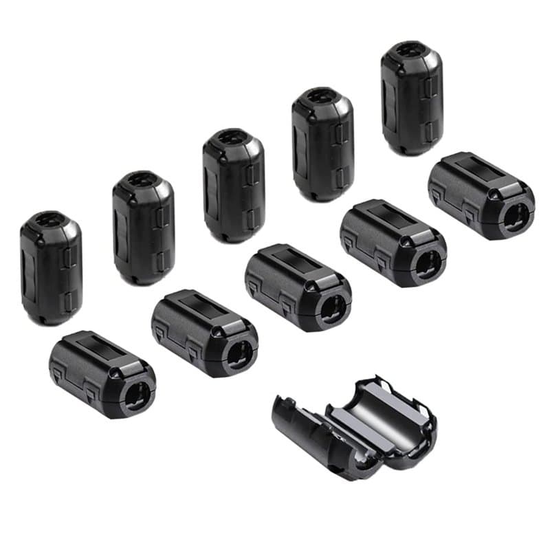 Aiqeer 10 Pièces Ferrite Anneau Noyau, Anneau Ferrite à Clipser, EMI RFI Bruit Suppresseur Câble Clip, Filtre Haute Fréquence An