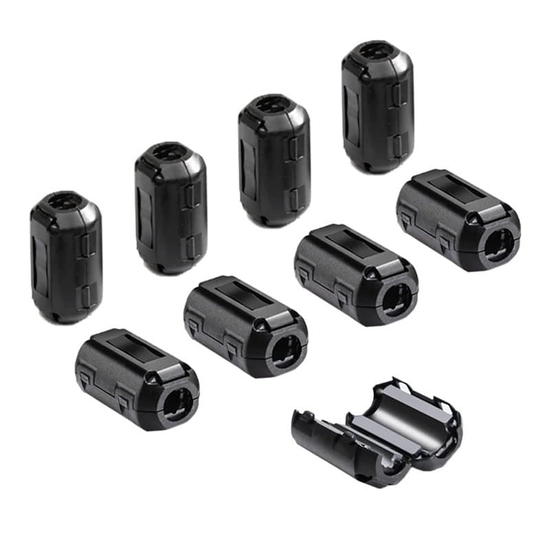 Aiqeer 8 Pièces Ferrite Anneau Noyau, Anneau Ferrite à Clipser, EMI RFI Bruit Suppresseur Câble Clip, Filtre Haute Fréquence Ant