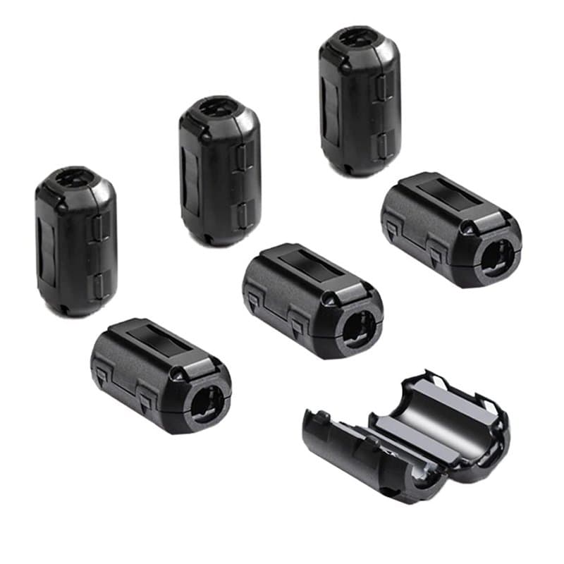Aiqeer 6 Pièces Ferrite Anneau Noyau, Anneau Ferrite à Clipser, EMI RFI Bruit Suppresseur Câble Clip, Filtre Haute Fréquence Ant