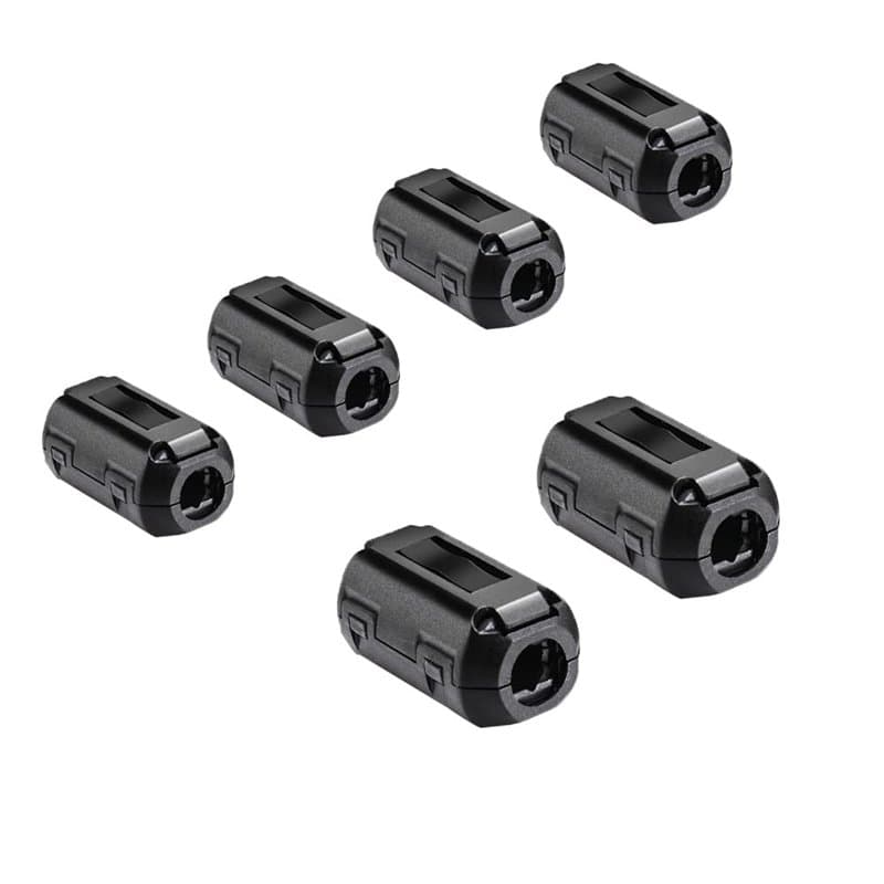 Aiqeer 6 Pièces Ferrite Anneau Noyau Set, Anneau Ferrite à Clipser, EMI RFI Bruit Suppresseur Câble Clip, Filtre Haute Fréquence