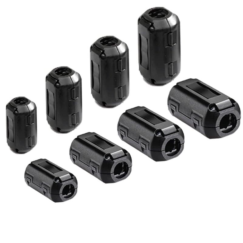 Aiqeer 8 Pièces Ferrite Anneau Noyau Set, Anneau Ferrite à Clipser, EMI RFI Bruit Suppresseur Câble Clip, Filtre Haute Fréquence