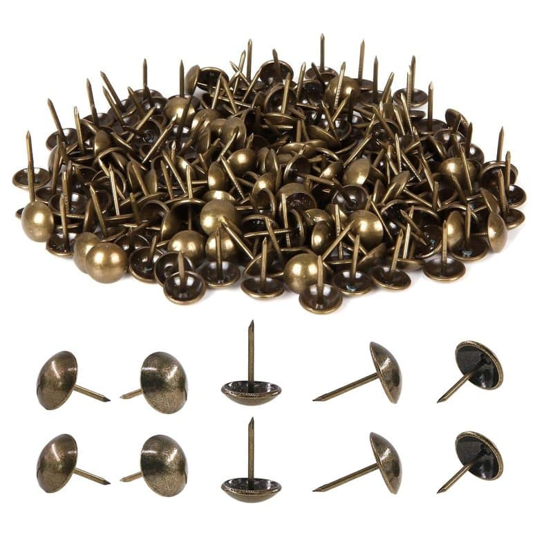 HUAZIZ 500 Pcs Clous Tapissier Robuste 11x17mm Bronze Rétro Vintage Clous Décoratifs Antiques, pour Ameublement Meubles Canapés
