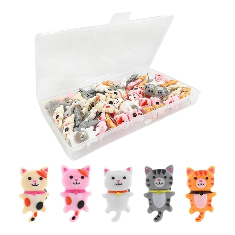 50 Épingles À Chat, Épingles De Dessin Animé Mignonnes, Épingles En Liège Pour Animaux, Épingles Artisanales Diy, Décoration Cré