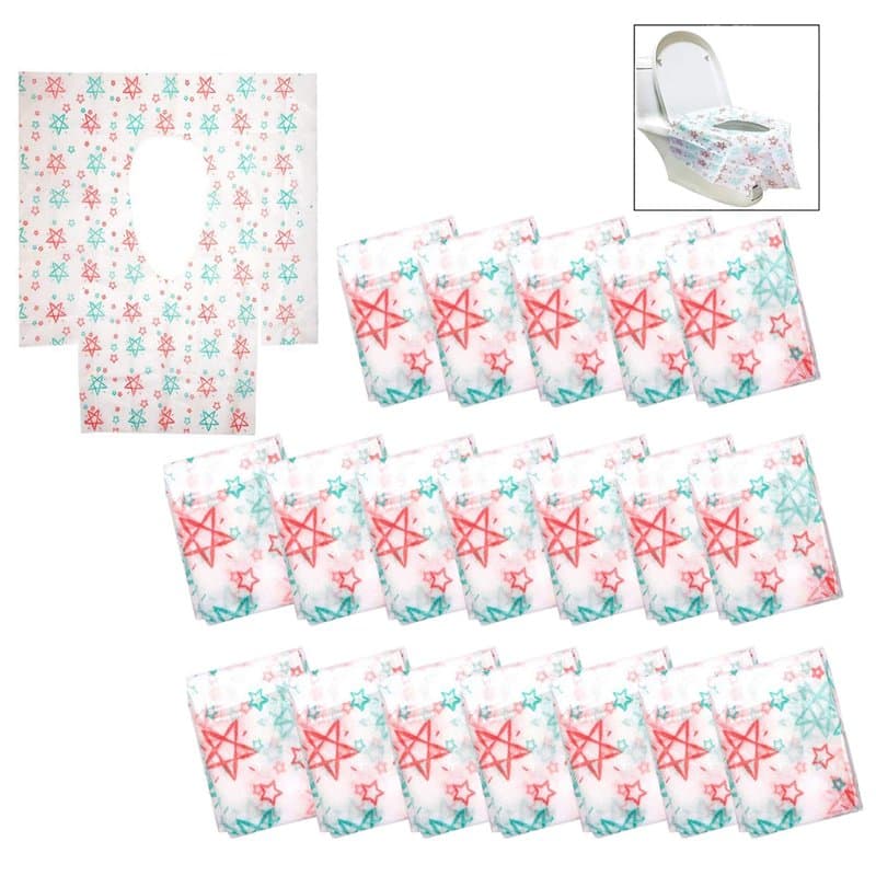 XLKJ Protege WC Jetable, 20 Pièces Protections de Siège de Toilettes pour Enfants ou Toilettes Publiques