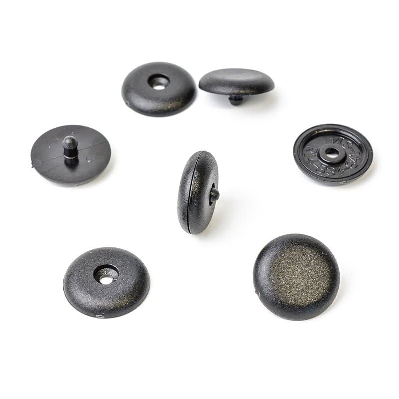 Myba-S CL-0094 + CL-0095 Lot de 5 boutons à clips universels pour ceinture de sécurité, noir