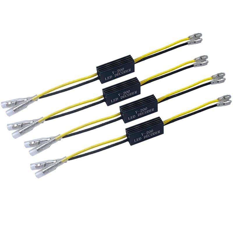 Kardne Lot de 4 décodeurs de clignotant LED pour moto,indicateur de résistance,câble de résistance de charge,lampe de poche,déco
