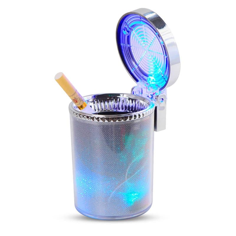 Kytpyi cendrier voiture, cendrier de plage, Cendrier créatif déclairage coloré avec lumière LED et support, cendrier portable au