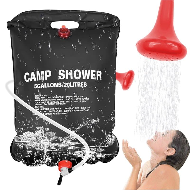 Traxenta 20 litres Douche Solaire, Douche Camping avec sur/Hors Commutateur, Douche Portable avec Flexible Commutable Tête de Do