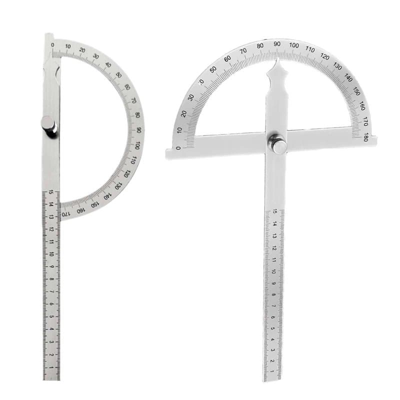 ZHYUAN Raporteur angle,Règle d'angle rapporteur,Rapporteur d'angle en métal,0-180 ° Goniomètre d'angle,0-180 Degrés Rapporteur d