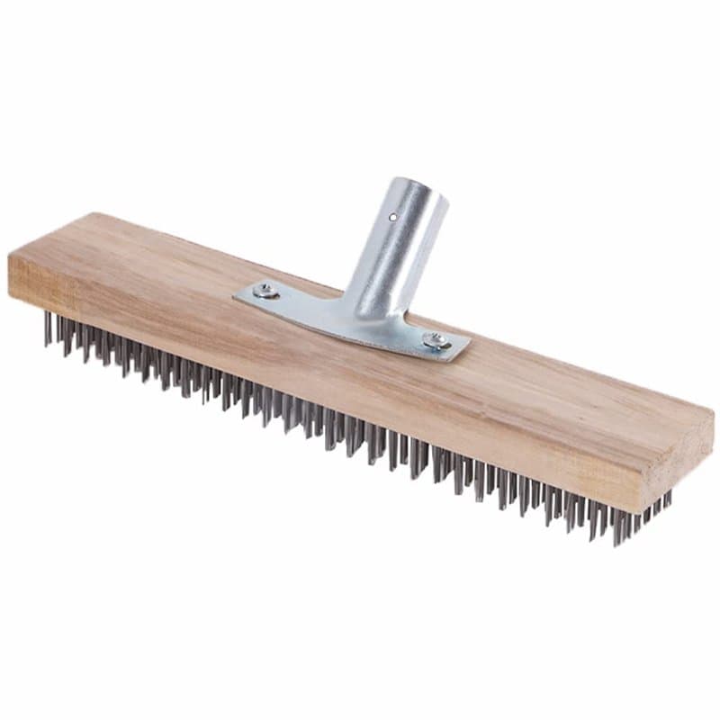 Balai Métallique 30cm avec Prise pour Manche en Bois, Balai de Jardin en Métal pour Enlever la Mousse du Jardin, Mauvaises Herbe