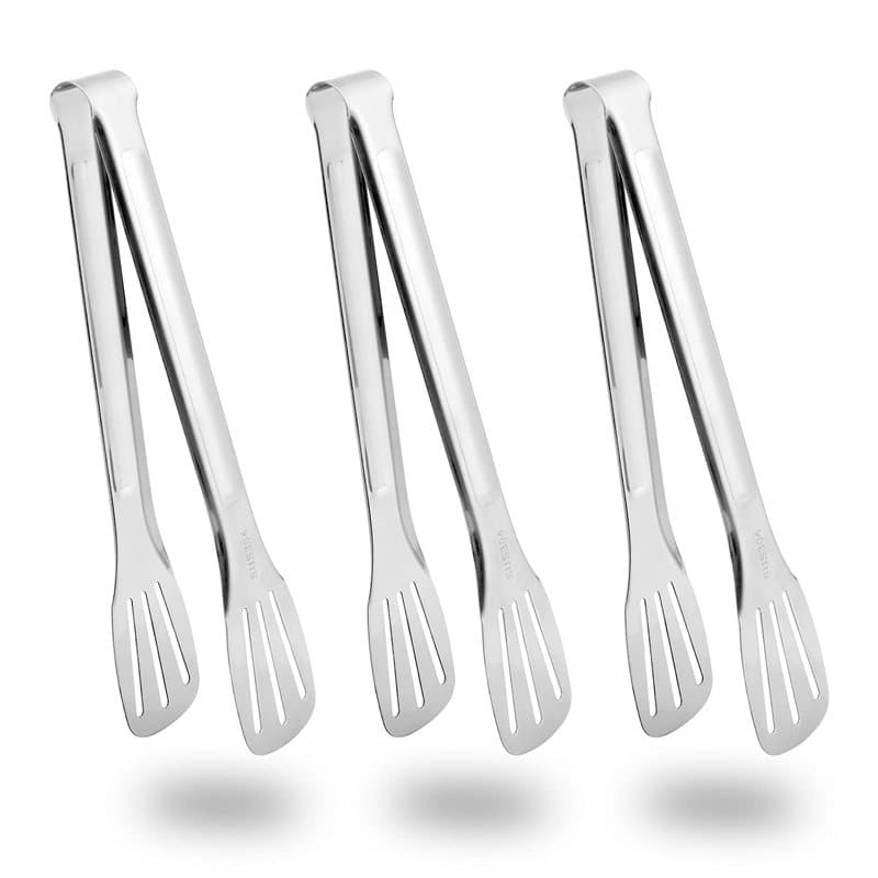 Pince de Cuisine en Acier Inoxydable, 3 Pièces Pinces de Barbecue Inox Pinces de cuisson pour Griller, Buffet, Viande, Salade, 2