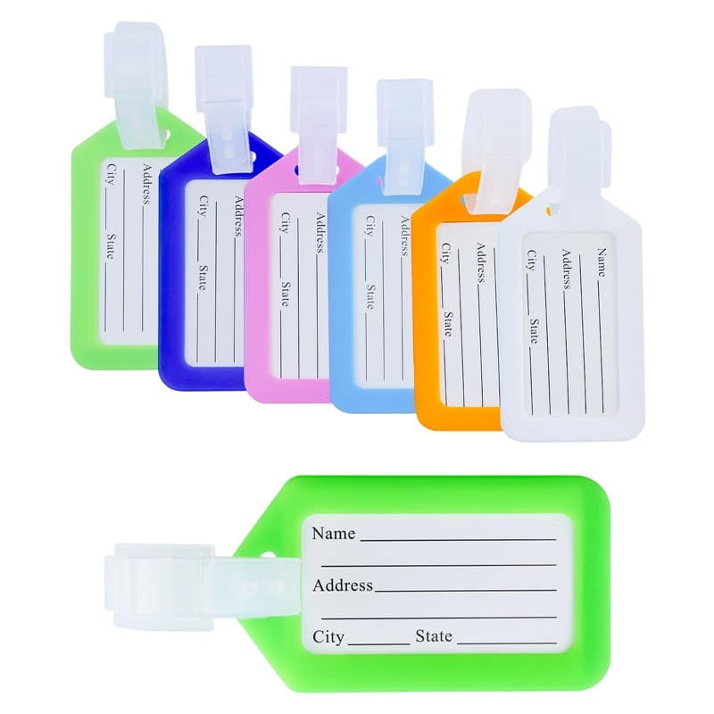 6 Pièces Étiquette de Bagage Valise Accessoires Voyage Identifier Étiquettes, Étiquettes de Bagage en Plastique Colorées pour Ba
