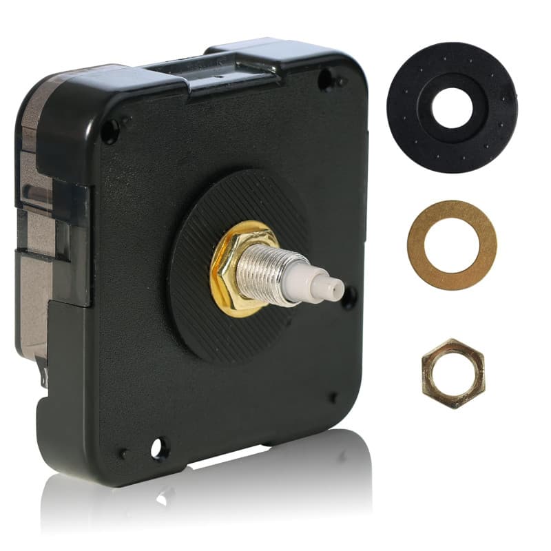 JRSHIRLEYLTD Mouvement à quartz super silencieux pour horloge murale à tige longue et tige courte de 20 mm, mécanisme de rechang