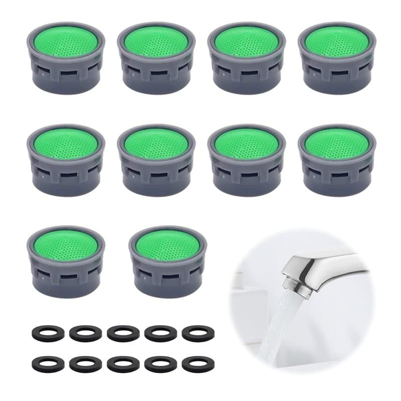 Lot de 10 Aérateurs de Robinet Avec Joint d'Étanchéité, Filtre, Limiteur, Accessoires de Salle de Bain, Inserts Filtrants, Pièce