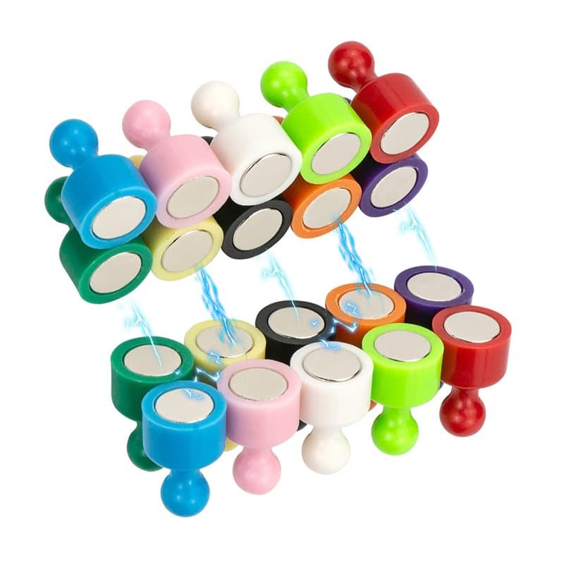 Lot de 20 aimants colorés, aimants puissants pour réfrigérateur, punaises magnétiques, aimants Coniques, aimants Tableau Blanc P