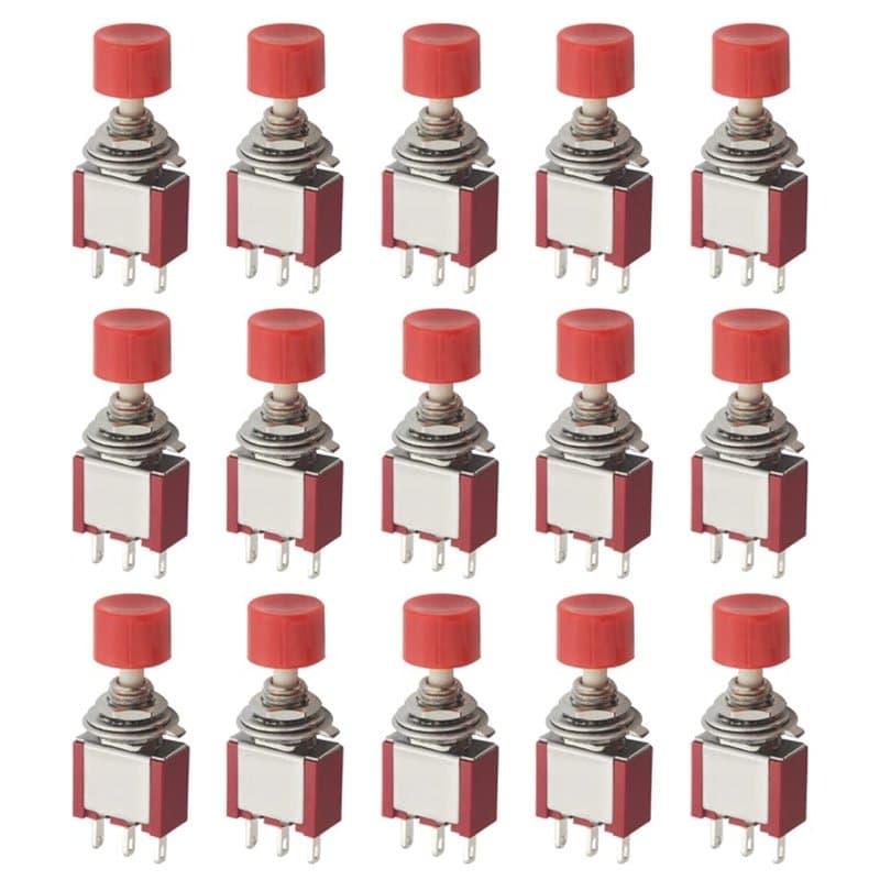 WMYCONGCONG Lot de 15 Interrupteur à bouton poussoir SPDT momentané 3 broches AC 2A 250V/ 5A 120V NO/NC