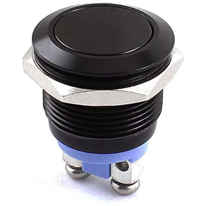 Bestgle 19 mm 3/4" Interrupteur à Bouton-poussoir Momentané en Métal 3A / 250V AC SPST 1NO Interrupteur de Voiture Industrielle