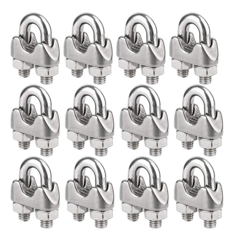 Hyber&Cara Attaches pour câbles métalliques M3, Serre-câbles étrie, U Boulon Clip de câble en Acier Inoxydable de 3mm de Diamètr