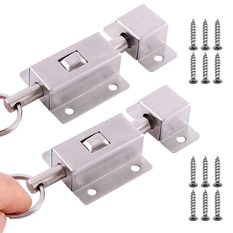 Bztzhm 2 Pièces Loquet Coulissant Automatique, Boulons à Ressort Coulissants Pour Loquet, Barillet De Serrure à Loquet Coulissan