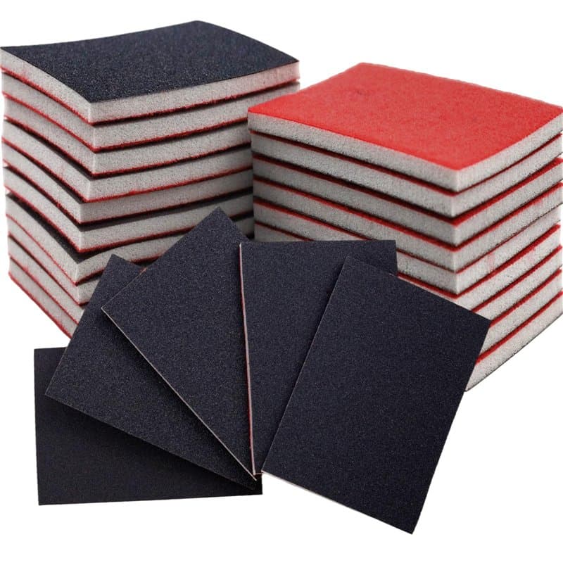 DGMI Lot de 24 éponges abrasives grain 180 à 3000, bloc de papier abrasif, papier abrasif sec humide, blocs de ponçage manuels p