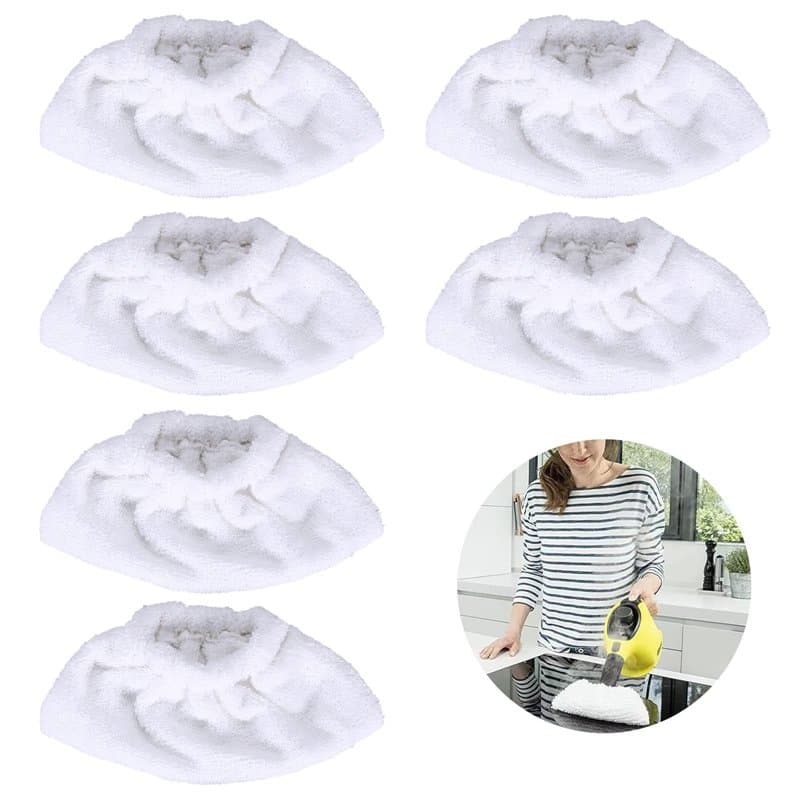 EULAPGOE 6 Chiffons en Microfibre Compatibles avec Le Nettoyeur Vapeur Kärcher Easyfix SC2, SC3, SC4, SC5, à l'épreuve des Machi