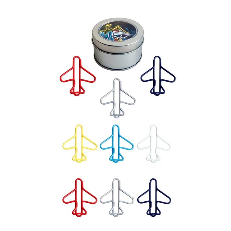 Lot de 50 trombones en métal pour avion - 6 couleurs - 30 mm