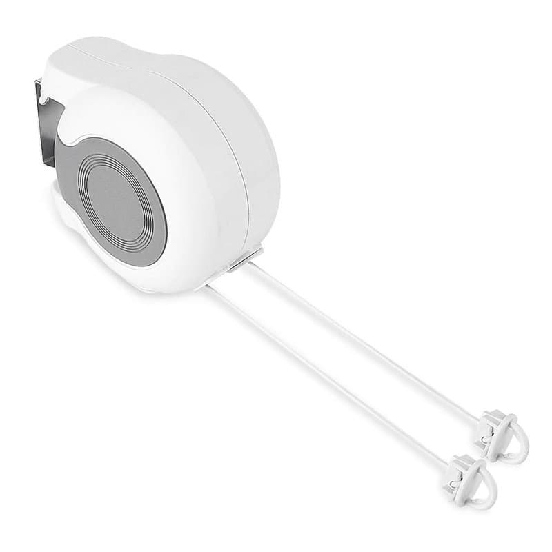 Corde à Linge rétractable avec 2 Ligne, etendoir a Linge Exterieur, Ligne de Lavage rétractable Ligne de séchage Murale de pour