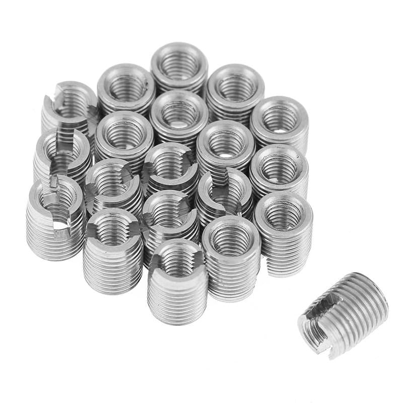 Insert Fileté Autotaraudeur 20pcs, Insert Fileté en Acier Inoxydable SUS303 M3 X 6mm