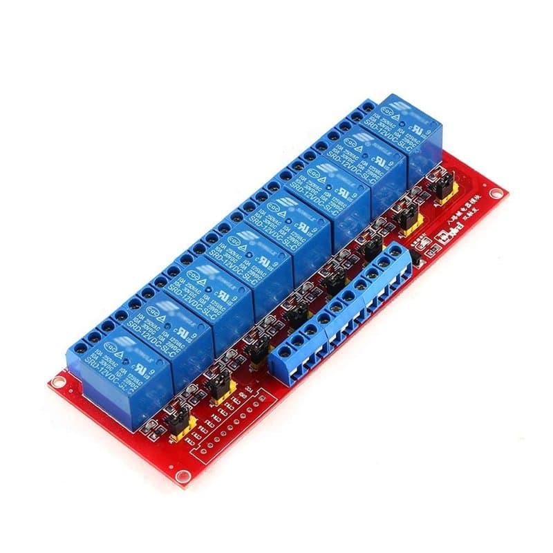 Walfront Carte de Module de Relais à 8 Canaux DC 12V, Module de Relais à Double Déclenchement Haut et Bas avec Indicateur de Tra
