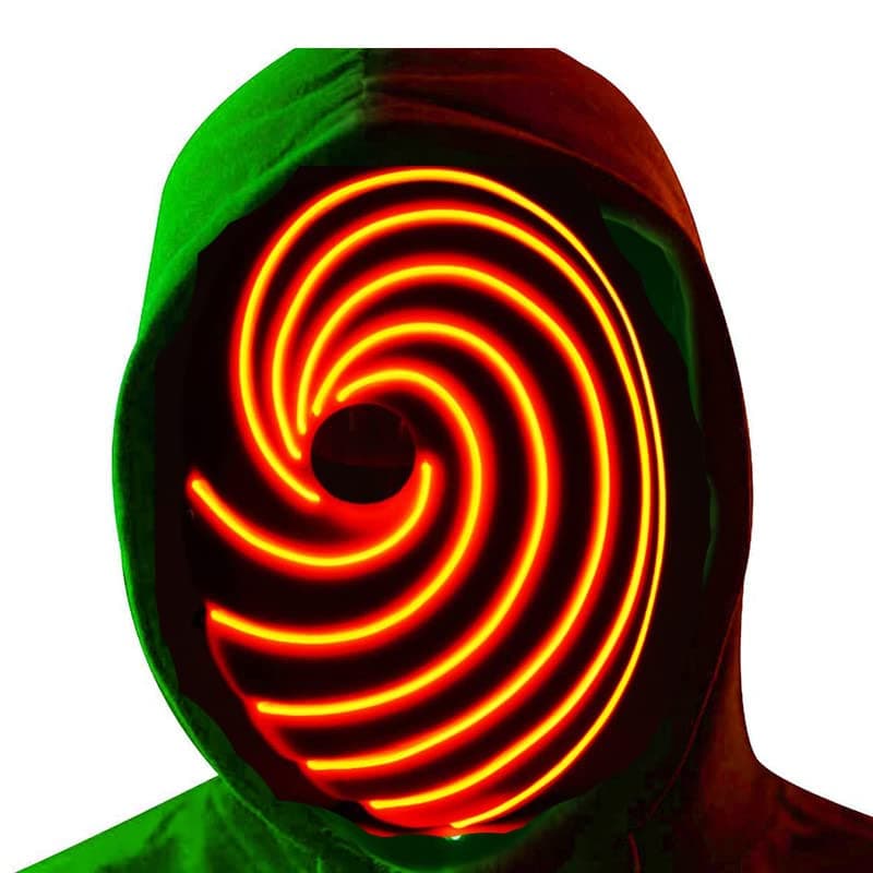 Funjoyz Led Uchihaas Masque Halloween Obitoos,Masque Horreur Universel Halloween pour Adultes hommes femmes,3 Effets De LumièRe,
