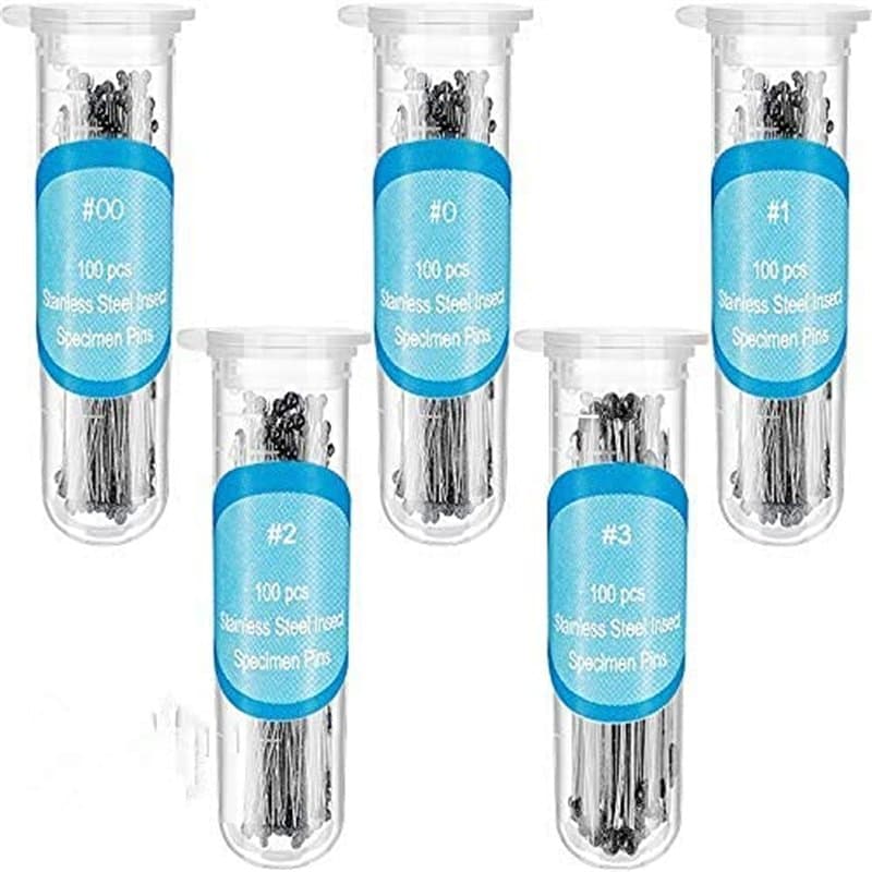 feedal Lot de 500 épingles à insectes vintage en acier inoxydable pour collecteurs de papillons pour l'école et laboratoire, 5 t