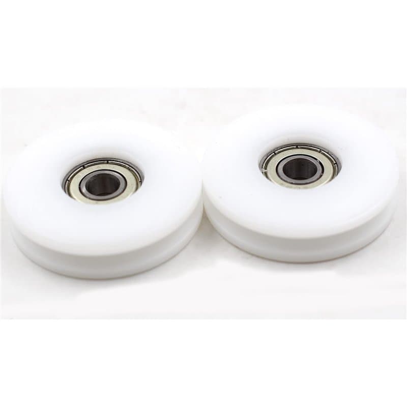 feedal Lot de 2 poulies de guidage à roulement à billes en nylon avec rainure en U de 46 mm, 8 mm, 10 mm