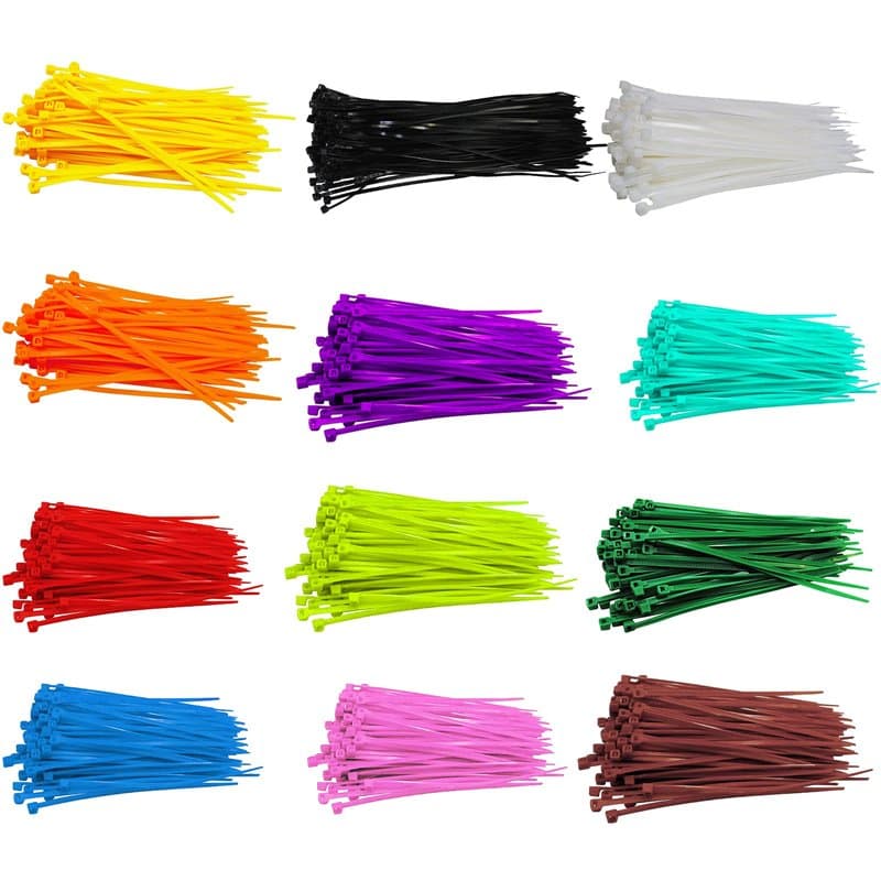 1200 Pièces 3 x 100 mm Serre-Câbles Autobloquants, Ensemble D'attaches de Câble en Nylon Couleur, Attache Câble Réglable, Attach