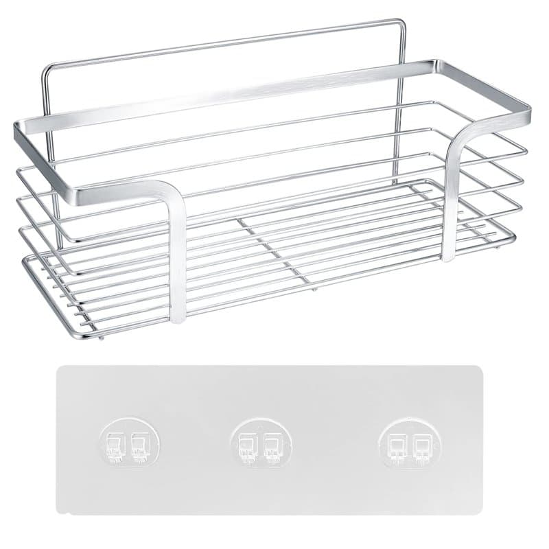 Panier de Douche Acier Inoxydable, étagère de Douche sans Perçage, Panier Support Étagère Organisateur à Suspendre de Salle de B