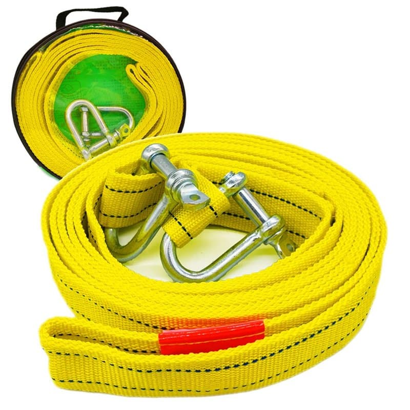 Feeziloe – Sangle de remorquage haute résistance avec deux crochets de sécurité en D pour treuil, capacité de 5 tonnes et longue