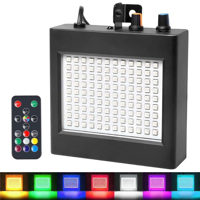 108LED Mini Stroboscope Telecommande Dj Jeux de Lumiere Pour Soiree Strobe Light, LED Couleur Lumière Stroboscopique Avec Téléco