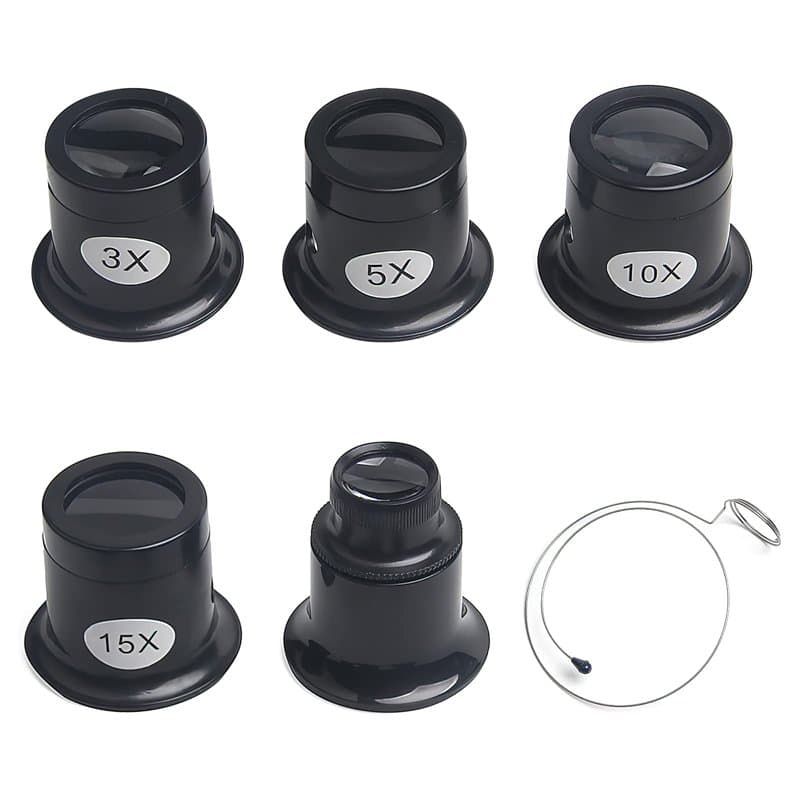 HENGBIRD Loupe de Réparation de Montre, Loupe de Bijoutiers,Loupe Réparation Montre Outil Loupe 3X 5X 10X 15X 20X Montre Loupe M