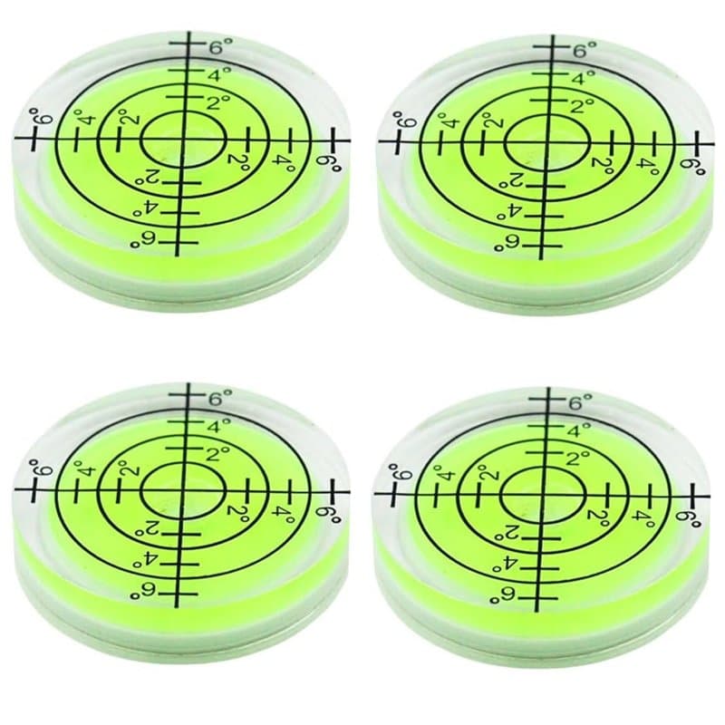 BOBOZHONG Niveau à Bulle,4 pièces Mini Niveau à Bulle de 32 mm,Mini Niveau à Bulle Ronde de Poche Niveau à Bulle de précision Bu