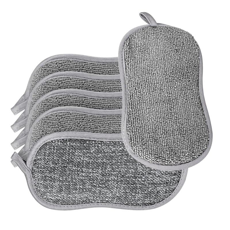 Lot de 6 Éponges Vaisselle Réutilisables Lavables – Éponge Magique en Microfibre Durable, Double Face Non Rayante, Antibactérien