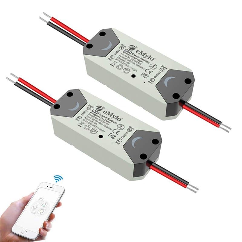 eMylo Commutateur WiFi intelligent Interrupteur d'éclairage WiFi universel Smart Home DIY Module de relais sans fil Télécommande