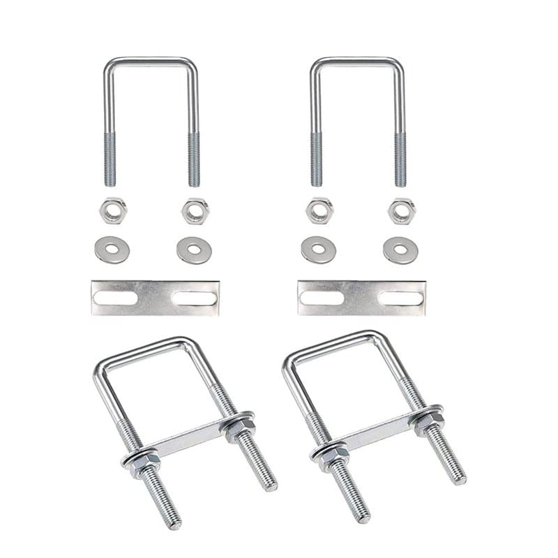VIVIIHOO Boulons en U-4 pièces M6 vis pinces-80 x 50mm boîte de Toit Fixation 304 boulons en U en Acier Inoxydable pour réparati