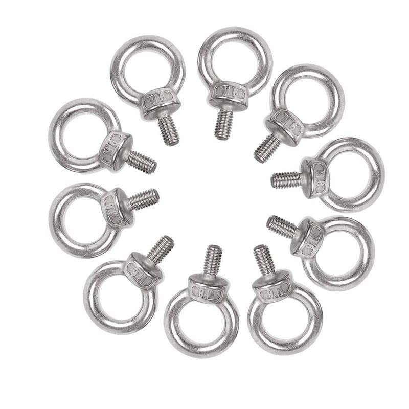 VIVIIHOO Boulon à Oeil en Acier Inoxydable M6 10 pièces Anneau de Boulon à Oeil Rond sécurisé Boulon à Oeil Boulon à Oeil pour a
