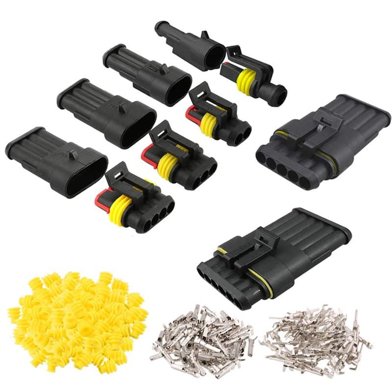 QitinDasen 12 Set Voiture Imperméable Électrique Connecteurs, Kit de Prise de Fiche de Connecteur Électrique Étanche Scellé, pou