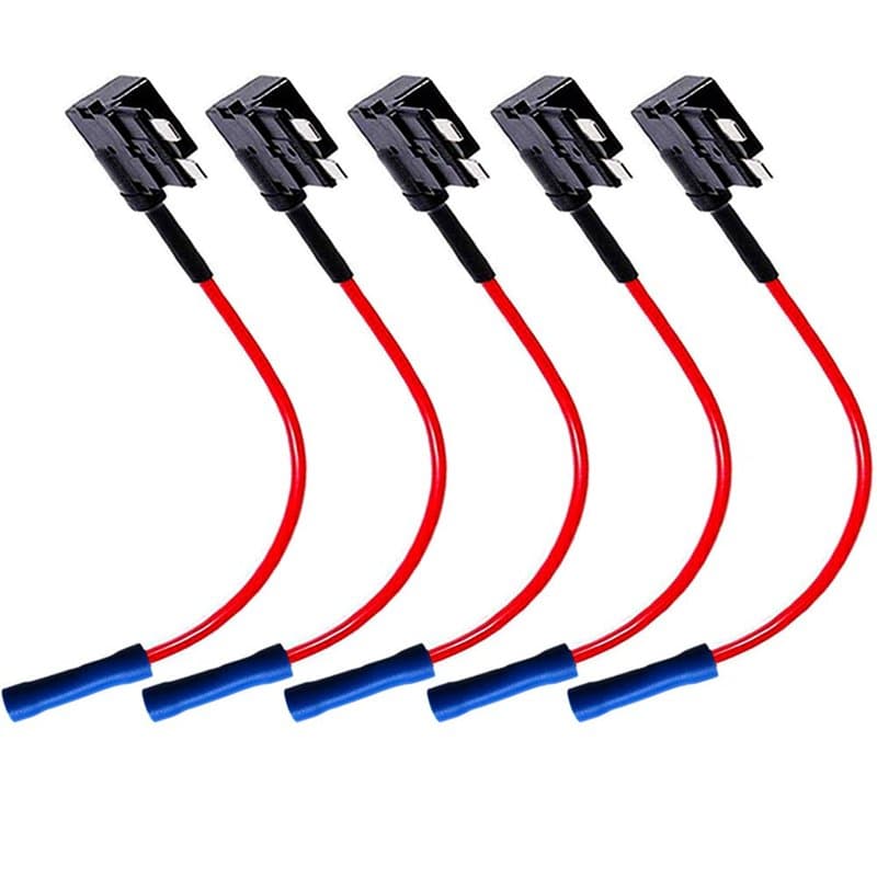 QitinDasen 5Pcs Premium 12V / 24V Moyen Add-A-Circuit Porte-Fusible, Lame Fusible Adaptateur, avec 15Pcs Standard Lame Fusible,