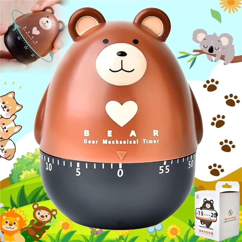 Exbrith 1 Pièces Alarme Mécanique Rotative pour la Cuisson, Minuteur de Dessins Animés, Animé Minuteur Mécanique Horloge pour Ou